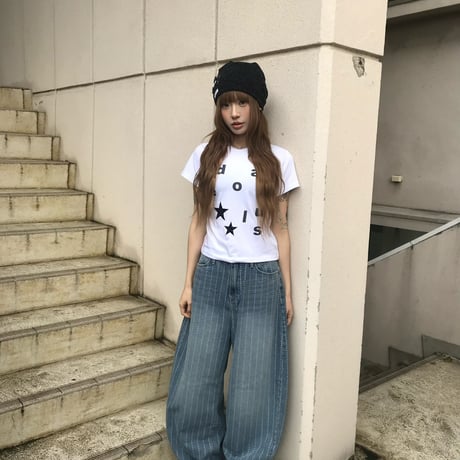 multi logo cropped tee