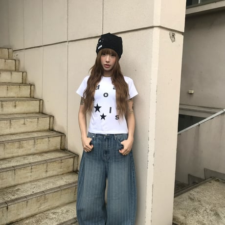 multi logo cropped tee