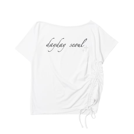 cross studs logo off shoulder tops