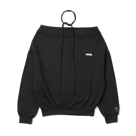 cross studs off shoulder sweatshirt