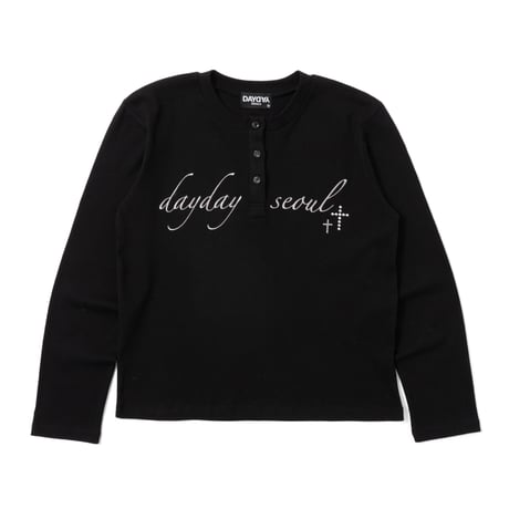 cross studs logo henry neck L/S tee