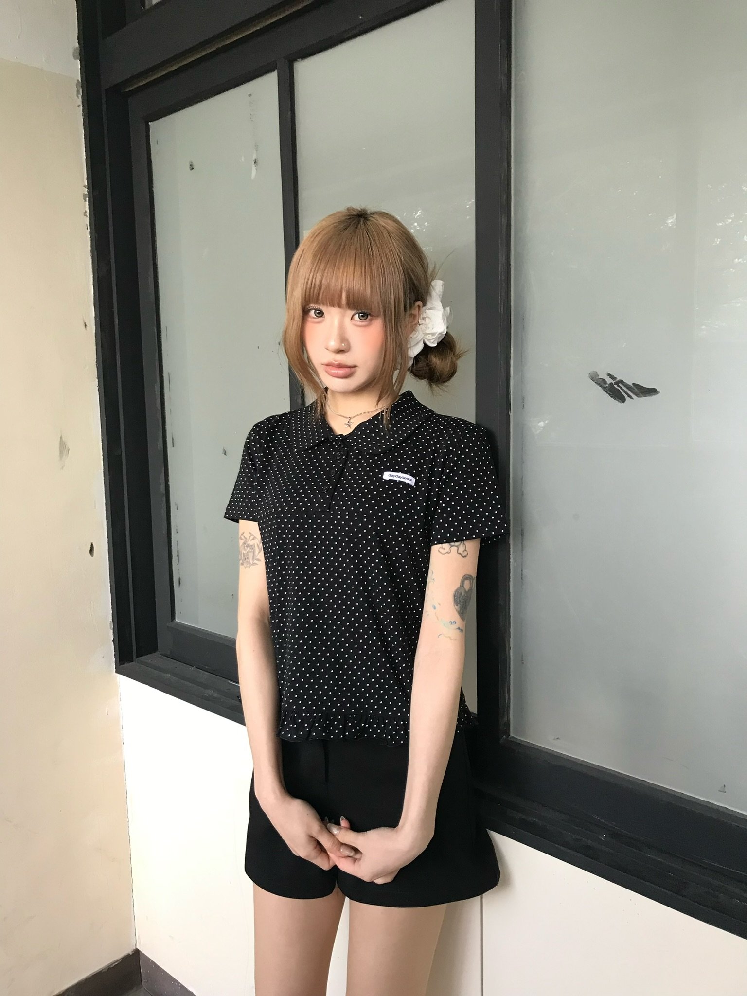 daydayseoul ドット ポロ トップス tag dot polo tops | DAY DAY seoul's STORE
