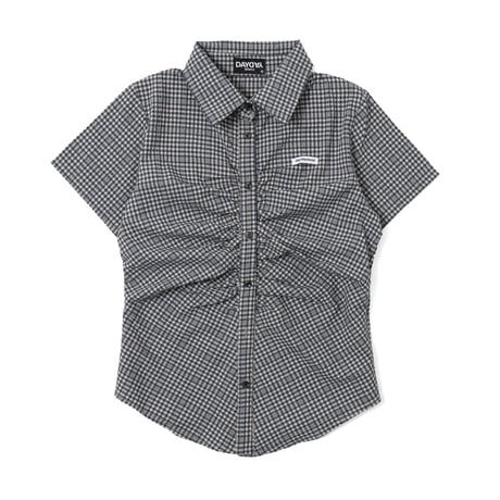 tag block shirring S/S shirt