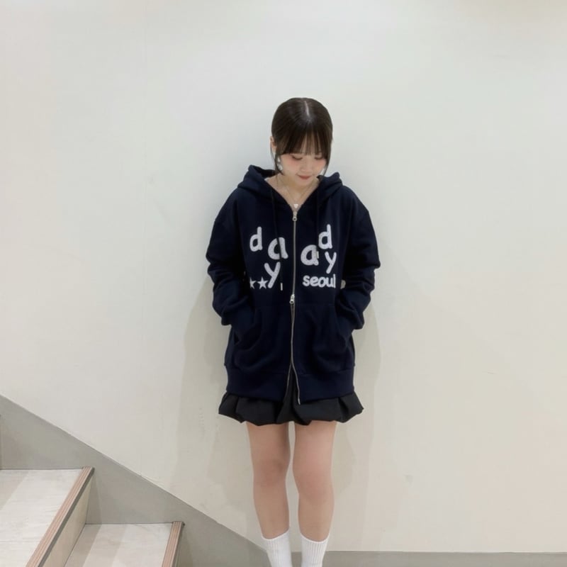 pattern logo doublezip hoodie | DAY DAY seoul's