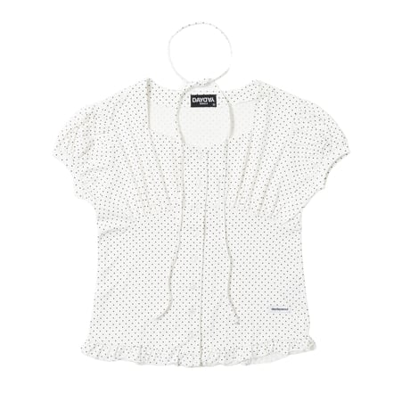tag dot frill blouse