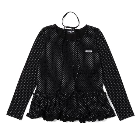 tag frill dot button tops