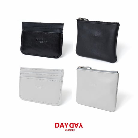 logo leather card case