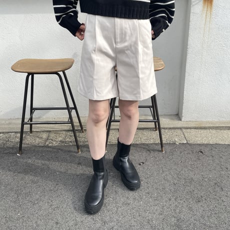 brushed twill half pants