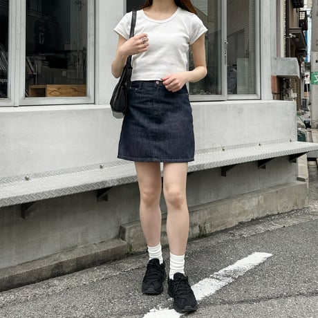 denim mini skirt