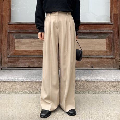 【SAMPLE SALE】double tuck wide slacks
