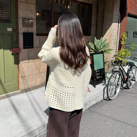 pattern design loose knit cardigan