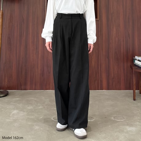tuck twill wide pants