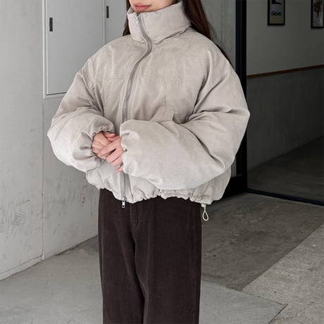 peach skin short down jacket