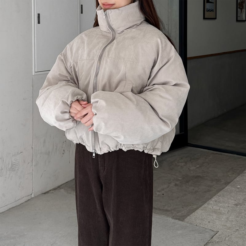 peach skin short down jacket | LE MORE