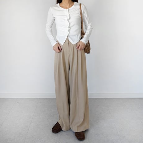 【SAMPLE SALE】double tuck wide slacks