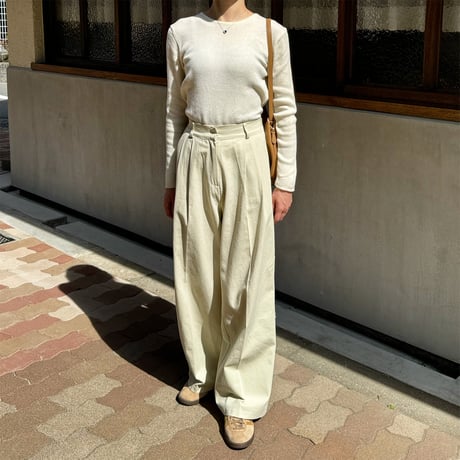 tuck twill wide pants