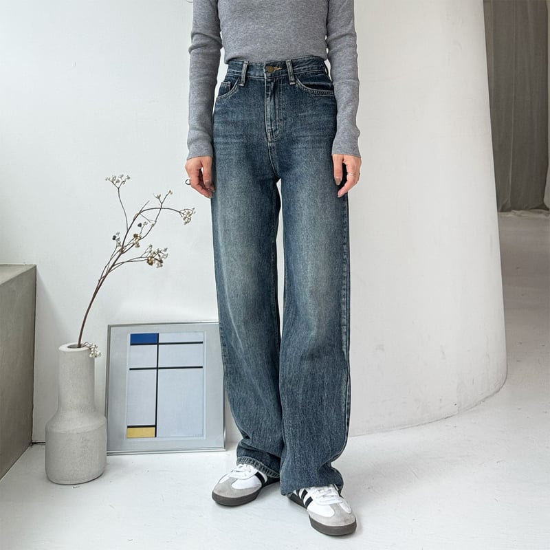 NEW M-SIZE!!》semi wide straight denim pants |