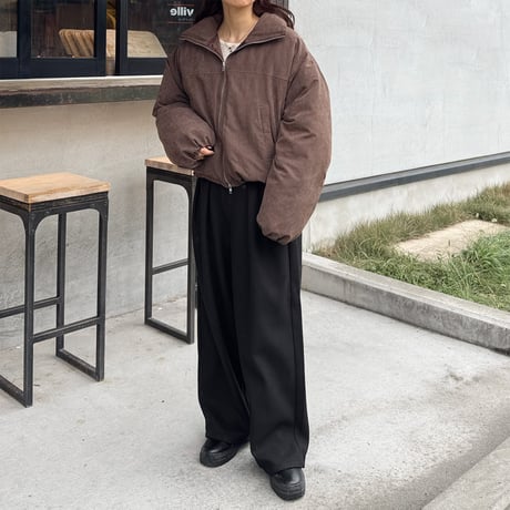 peach skin short down jacket