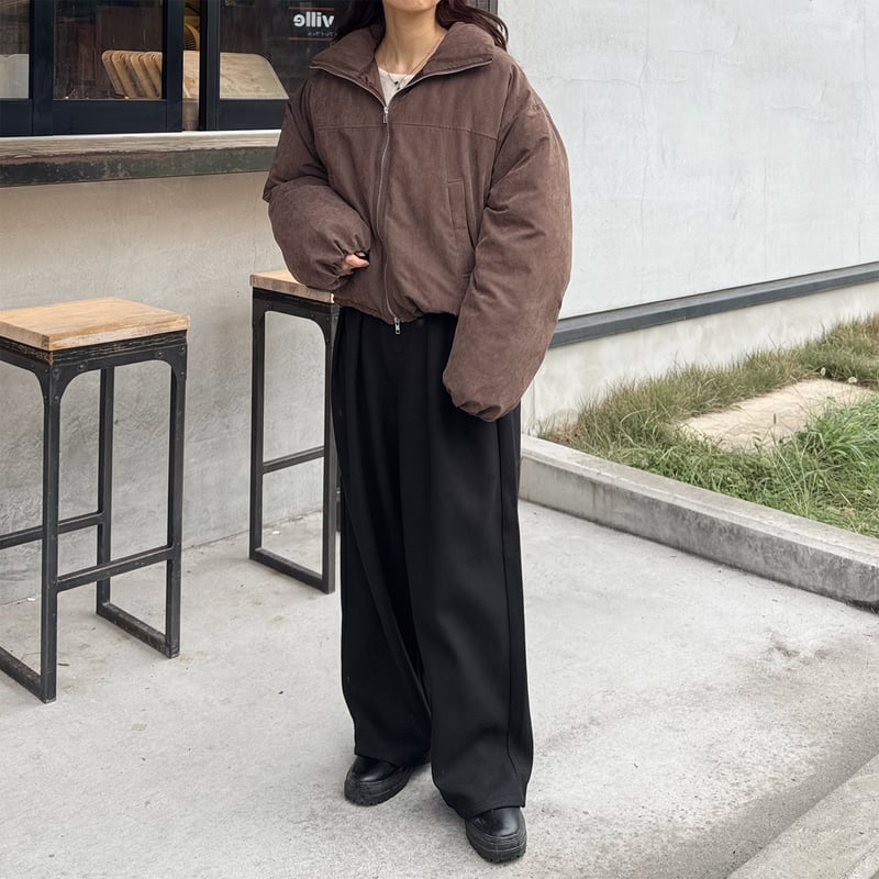 peach skin short down jacket | LE MORE