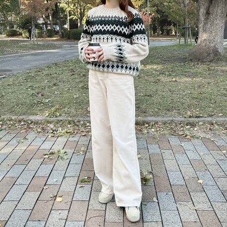 corduroy wide straight pants