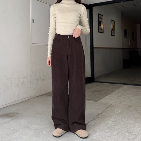 corduroy wide straight pants