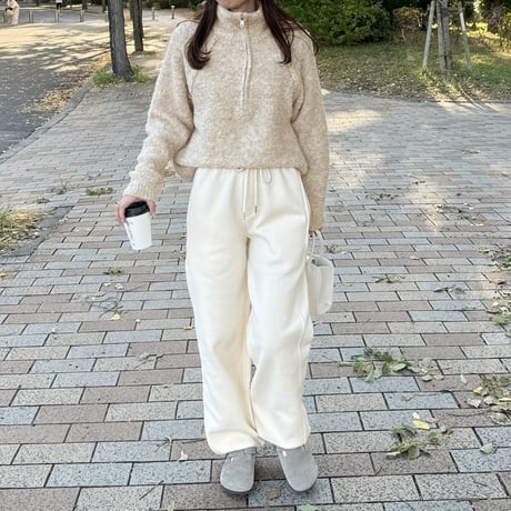 boucle zipper knit