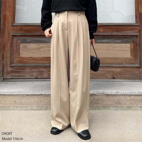【SAMPLE SALE】double tuck wide slacks