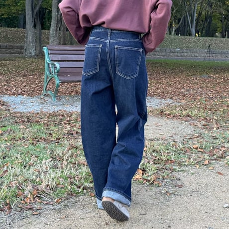 wide straight denim pants