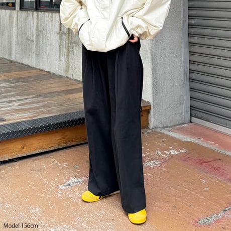tuck twill wide pants