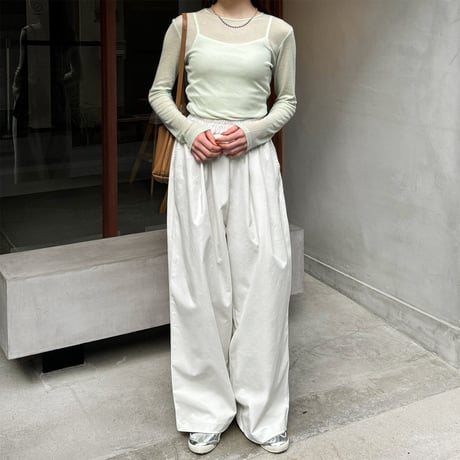 tuck balloon wide pants