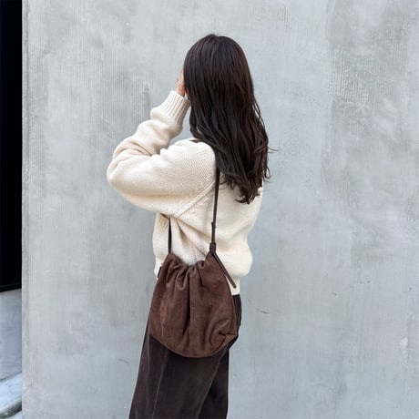 【SAMPLE SALE】one handle gather shoulder bag_suede