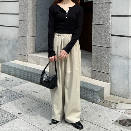 tuck balloon wide pants