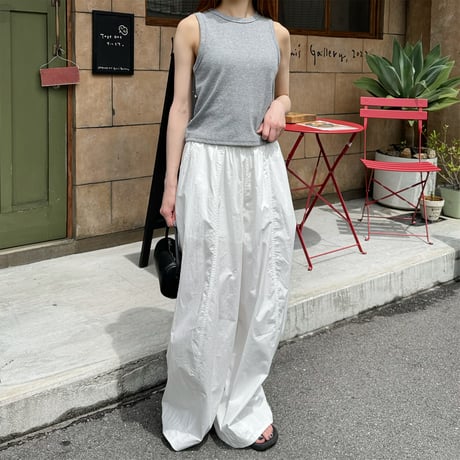 【SAMPLE SALE】nylon gather wide pants