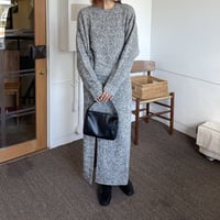 mix yarn pencil knit skirt