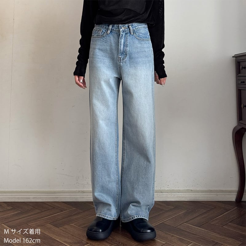 Mサイズ新登場！】セミワイドストレートデニムパンツ | LE MORE
