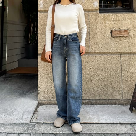 【SAMPLE SALE】semi wide straight denim pants