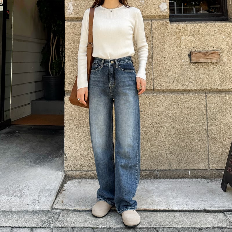 NEW M-SIZE!!》semi wide straight denim pants |