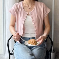 パンチングカラーショートカーディガン