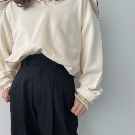 high-waist tuck straight pants