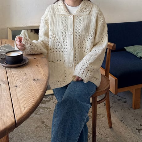 pattern design loose knit cardigan