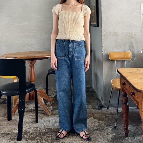 【SAMPLE SALE】wide square neck knit