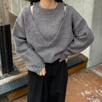 shoulder slit loose knit