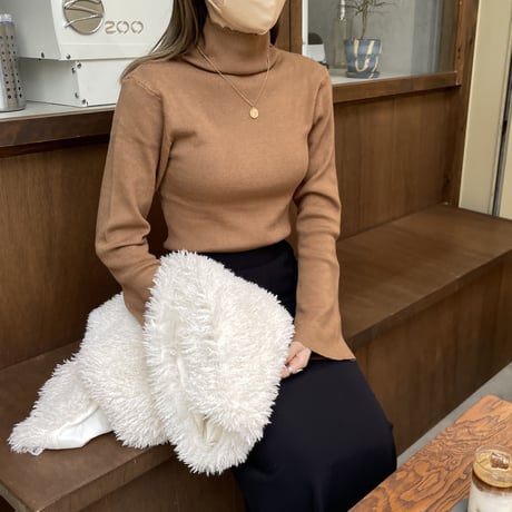 flare cuffs rib knit