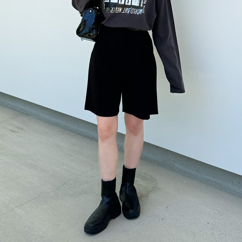 ハイウエストタックハーフパンツ | LE MORE ハイウエストタックハーフパンツ | LE MORE
