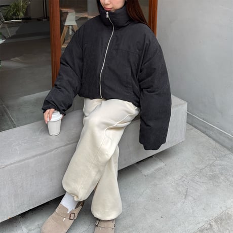 peach skin short down jacket