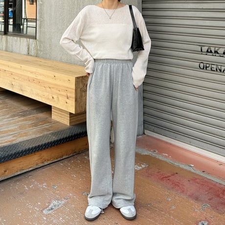 boat neck sheer knit pullover