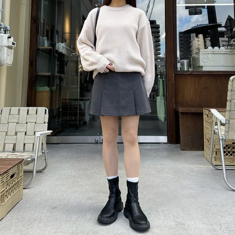 【SAMPLE SALE】box pleats mini skirt