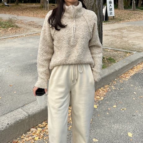 boucle zipper knit