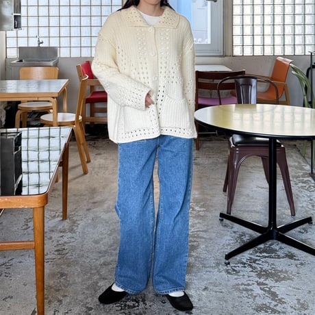pattern design loose knit cardigan