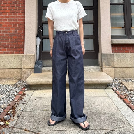 【SAMPLE SALE】flower short waffle T shirt